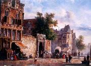 unknow artist European city landscape, street landsacpe, construction, frontstore, building and architecture.262 oil painting on canvas